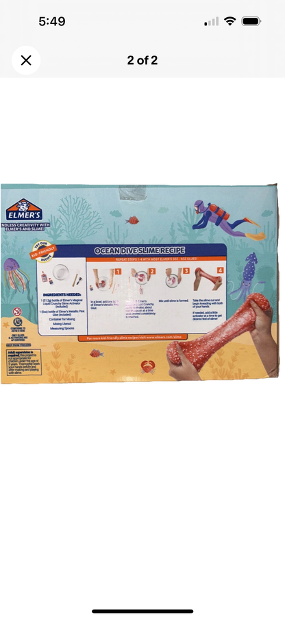 Elmer's Ocean Dive Slime Kit 9ct Mermaid's Cove Kids Activity Set