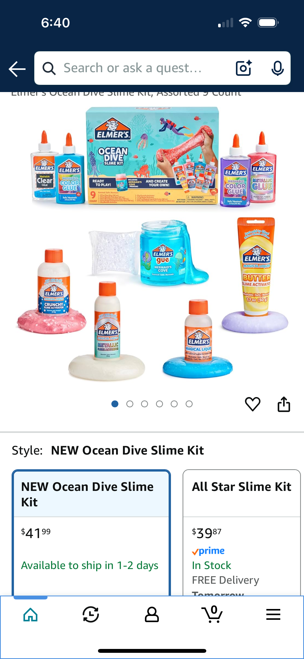 Elmer's Ocean Dive Slime Kit 9ct Mermaid's Cove Kids Activity Set